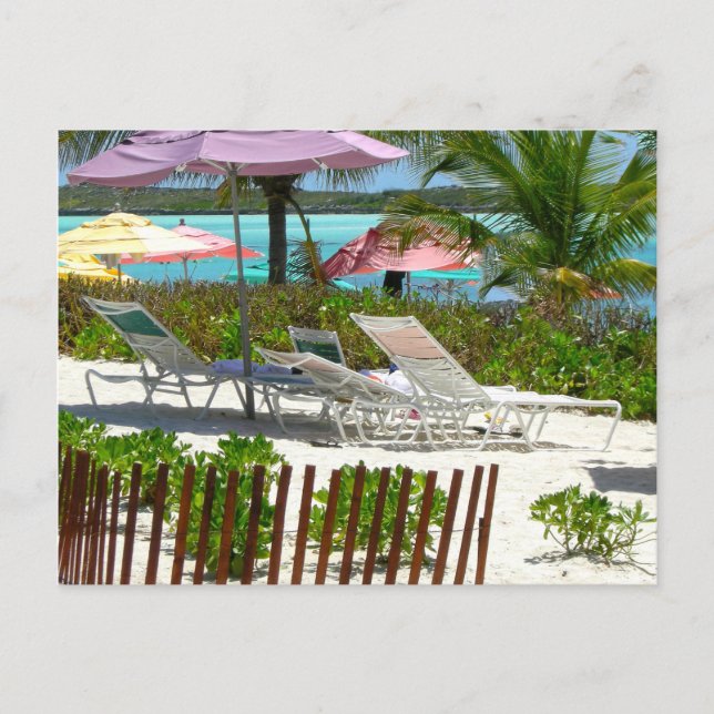 Caribbean Island Beach Szene Postkarte (Vorderseite)