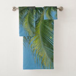 Caribbean Paradise Palms #2 #tropical #ocean #wall Badhandtuch Set