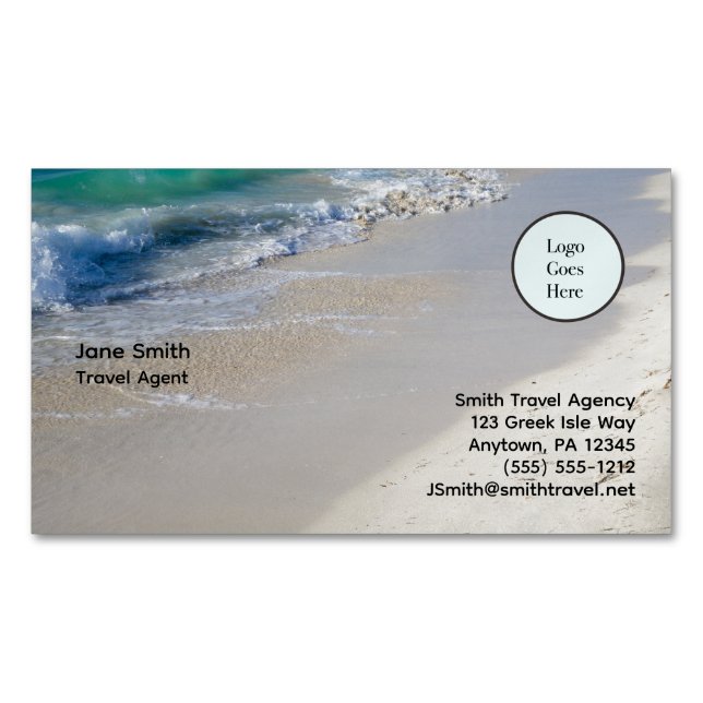 Caribbean Sea Beach Scanner Logo-Visitenkarte Magnetische Visitenkarte (Vorderseite)