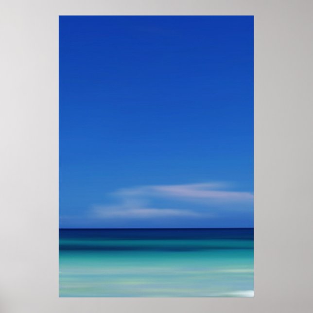 Caribbean Sea Blue Abstrakt Foto Print Poster (Vorne)