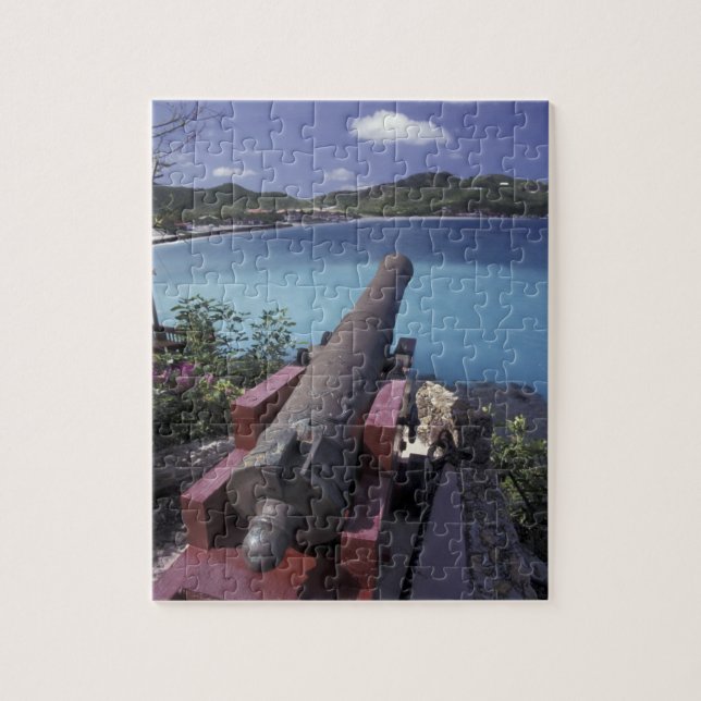 CARIBBEAN, St. Barts, Connon in die Bucht von (Vertikal)