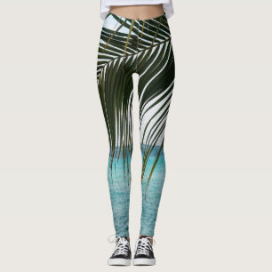 Caribbean Sunrise Ocean Palm 1 Leggings