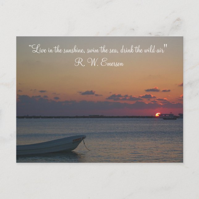 Caribbean Sunset Postcard Postkarte (Vorderseite)