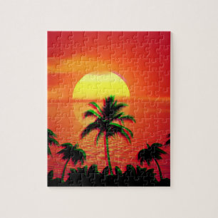 Caribbean Sunset Vaporwave Ästhetische Retro 80er
