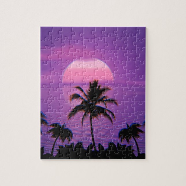 Caribbean Sunset Vaporwave Ästhetische Retro 80er  (Vertikal)