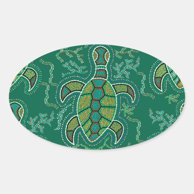 Caribbean Tortuga Ovaler Aufkleber (Vorderseite)