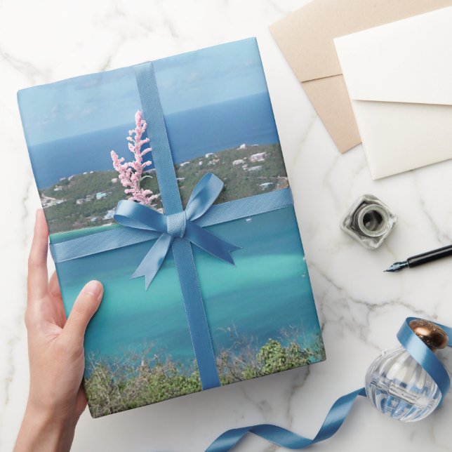 Caribbean Tropical Beach Paradise Foto Geschenkpapier (Schenken)
