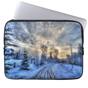 Cariboo Natur Landschaft Winteraufgang Laptopschutzhülle