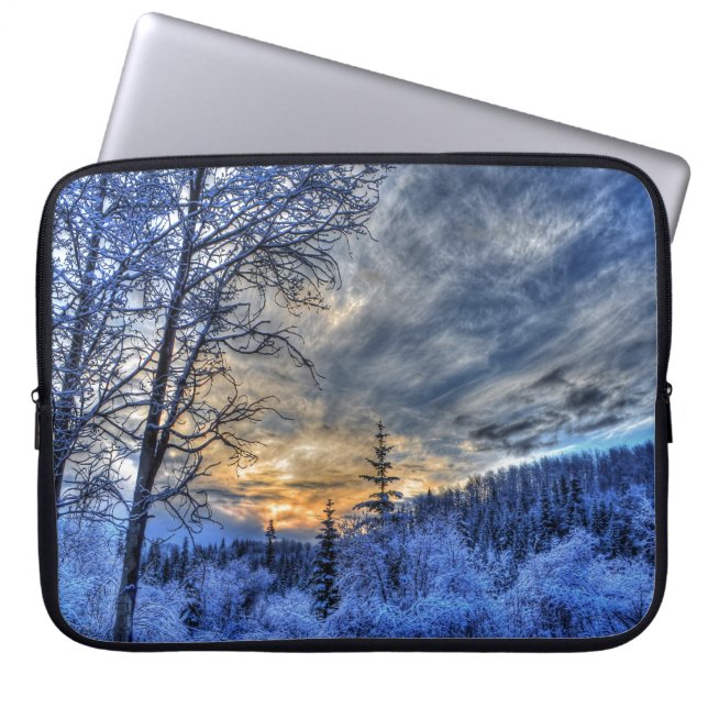 Cariboo Natur Landschaft Winteraufgang Laptopschutzhülle (Vorderseite)