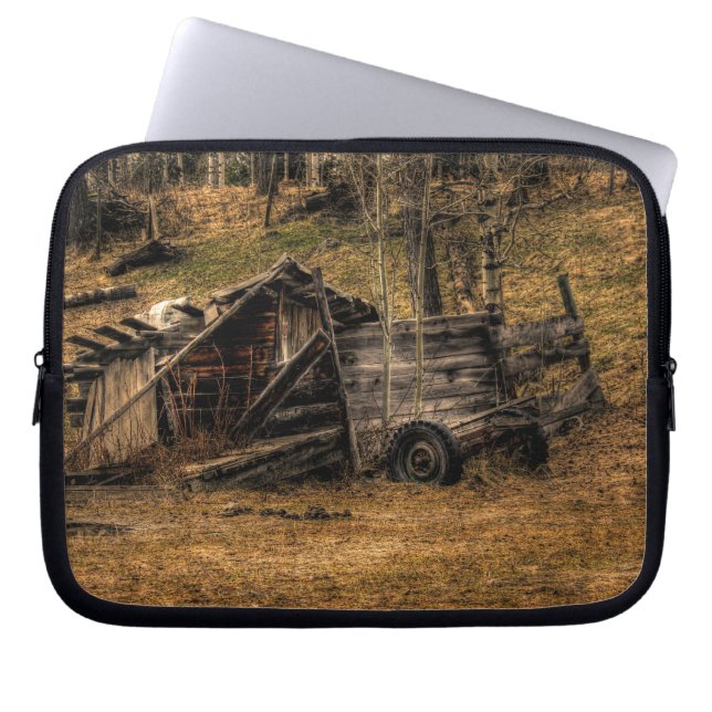 Cariboo Rustic Shed Ranch Farm Mousemat Design Laptopschutzhülle (Vorderseite)