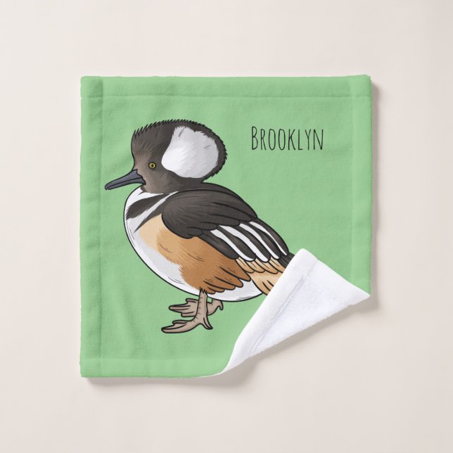 Caricature à capuchon d'oiseau marchand (Gant de toilette)