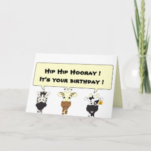 Caricature amusante animaux carte anniversaire de 