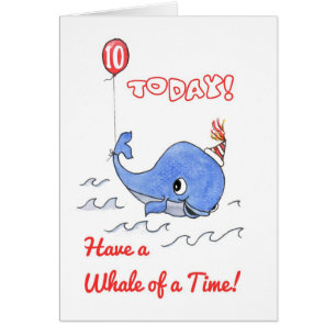 Caricature amusante Baleine et Balloon Carte d'ann