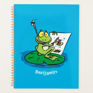 Caricature amusante de grenouille verte
