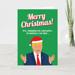 Caricature amusante de Trump carte de voeux de Noë