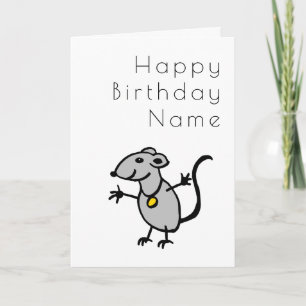 Caricature Art Déco Carton Rat Amusant Carte d'Ann