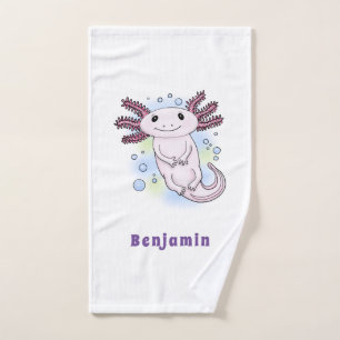 Caricature axolotl rose adorable