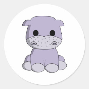 Caricature bébé hippo enfants autocollants