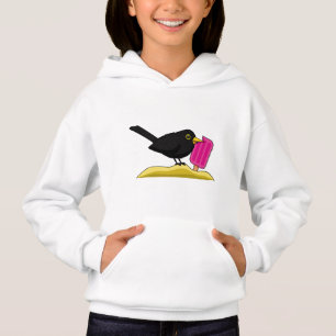 Caricature Blackbird Manger Une Crème De Glace