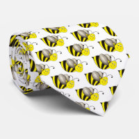 Caricature Bumblebee Jaune Noir Abeilles Cravate d