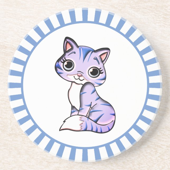 Caricature chaton mignonne & dessous de verre de r (Devant)