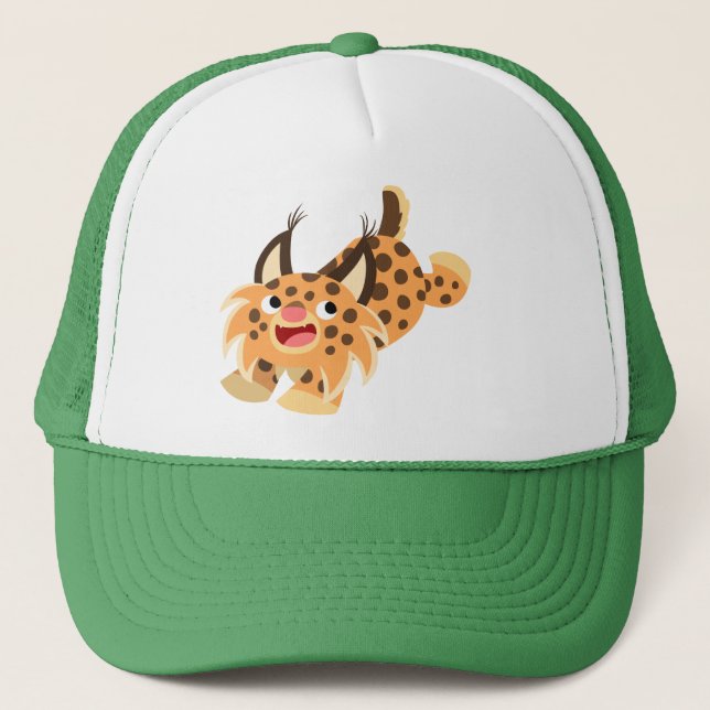 Caricature chatoyante Bobcat Casquette (Devant)