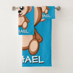 Caricature Cute Monkey Safari Nom de la jungle Ble