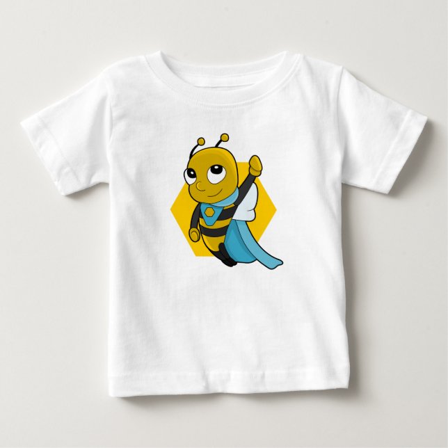 Caricature d'abeille Superhero bébé T-shirt (Devant)