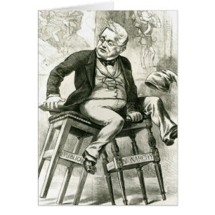Caricature d'Adolphe Thiers entre deux