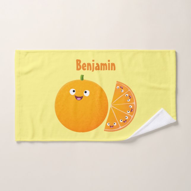 Caricature d'agrumes d'orange (Serviette à main)