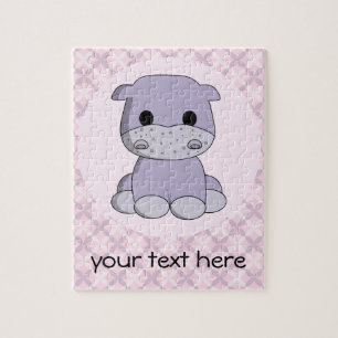 Caricature de bébé hippo personnalisation puzzle p