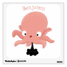 Caricature de bébé pieuvre rose mignonne humour