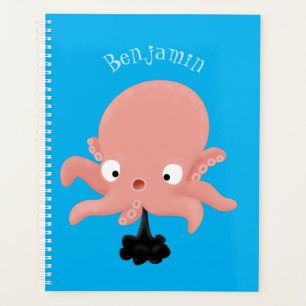 Caricature de bébé pieuvre rose mignonne humour