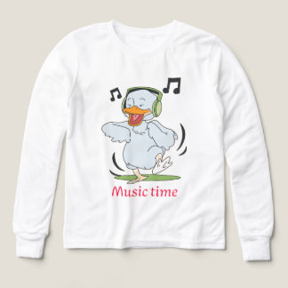 Caricature de canard mignonne avec casque - Musiqu