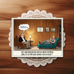 Caricature de carte postale humoristique de cabine