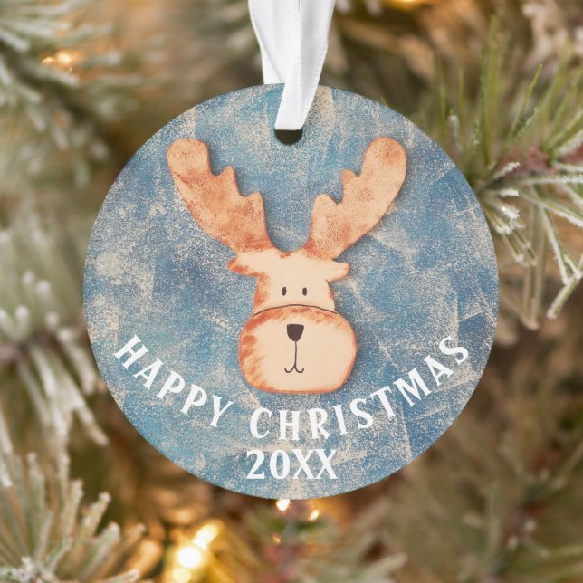 Caricature de cerfs mignons Joyeux enfants de Noël (Arbre)