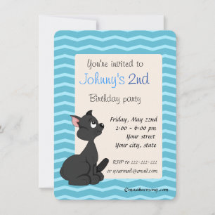Caricature de chat noir invitations à imprimer