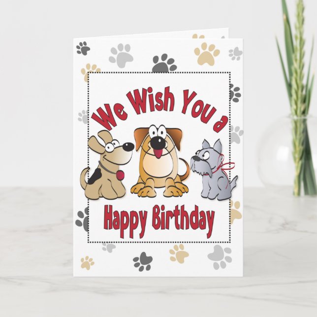 Caricature de chien Bonne carte d'anniversaire (Devant)