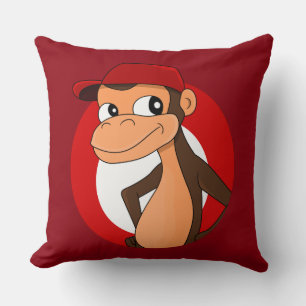 Caricature de chimpanzé lancer oreiller