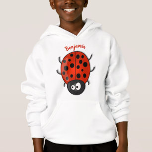 Caricature de coccinelle rouge joyeux