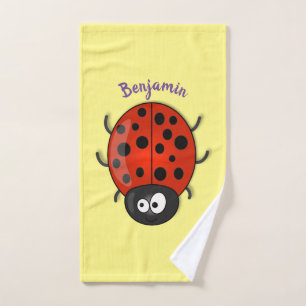 Caricature de coccinelle rouge joyeux