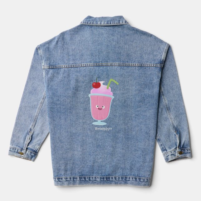 Caricature de crème glacée de fraise mignonne (Verso)
