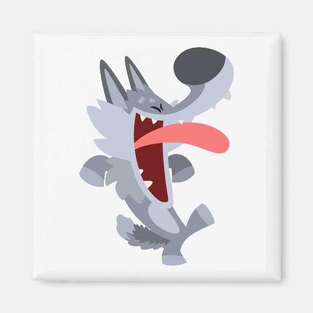Caricature de danse mignonne Magnet Wolf (Devant)