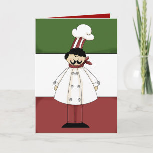 Caricature de dessin animé de chef italien carte d