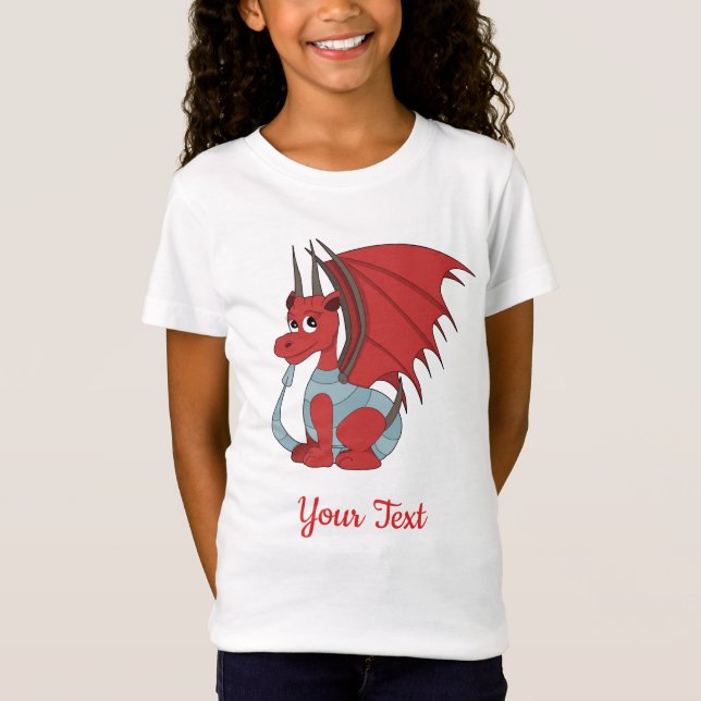 Caricature de dragon rouge T-Shirt (Devant)