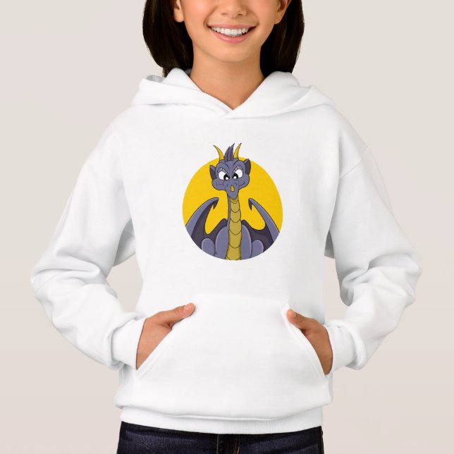 Caricature de dragon violet sans sweat - shirt à c (Devant)