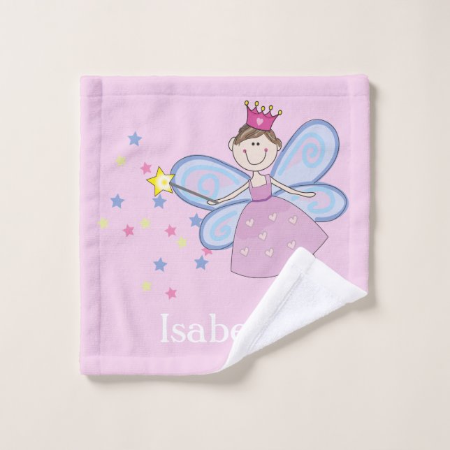 Caricature de fées bleu violet rose mou personnali (Gant de toilette)