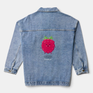 Caricature de framboise très heureuse
