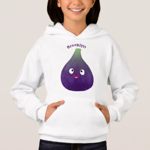 Caricature de fruits mauve joyeux aux figues