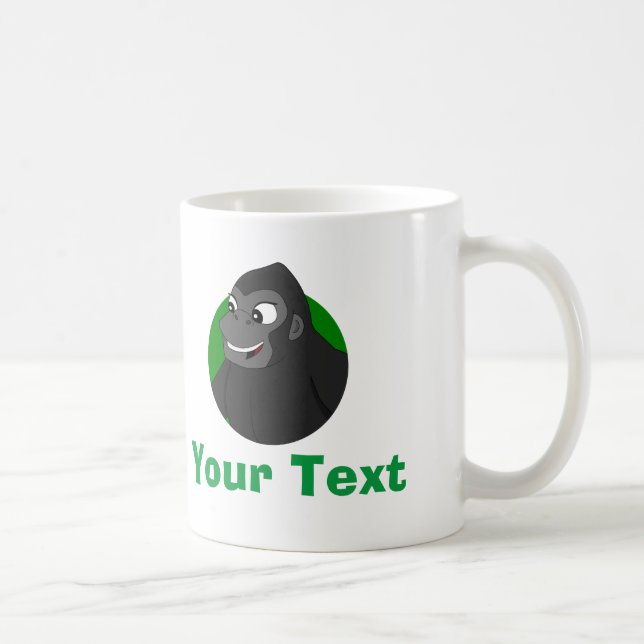 Caricature de gorille personnalisée Mug café (Droite)